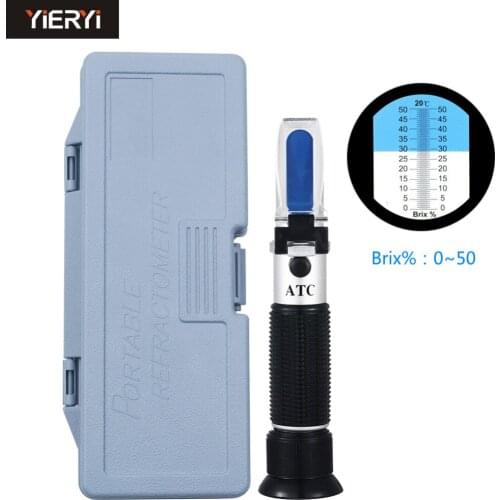 Hot Handheld 0-50% Brix Plastic Material Black Handle Refractometer Brix Refractometer The Retail Box
