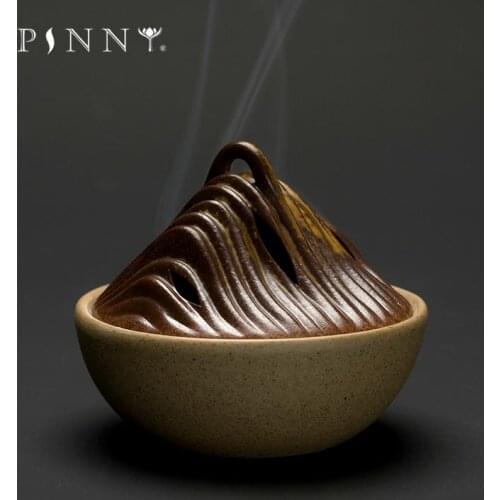 PINNY Hill Ceramic Incense Burners 2 And 4 Coil Incense Base Home Decoration Accessories Zen Sandalwood Censer