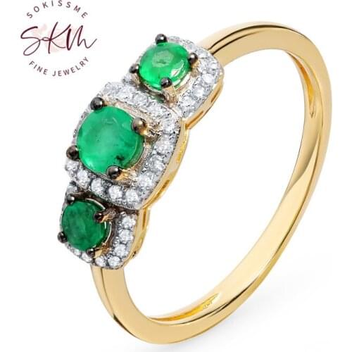 SKM flower rings 14K rose gold Vintage rings for women rings Engagement rings designer Promise Luxury Fine Jewelry