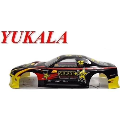 YUKALA 1/10 RC parts PVC painted body shell for 1/10 RC racing on-road drift car(size: 440*185mm wheel base 257mm)
