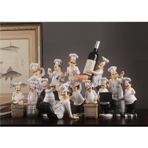 Creative resin cook kitchener chefs decoration fashion chef decor bar showcase restaurant cafe cake shop display figure statue