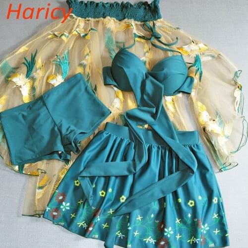 Lace Bikini Set Print 2020 Swimwear Flower Bikini Bandage Swimsuit Lovely Bathing Suit Biquini Dress