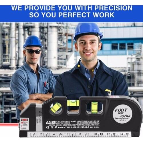 WHDZ Laser Level Vertical Measure Line Tape Adjusted Multifunctional Standard Ruler Horizontal Lasers Aligner with Cross Light