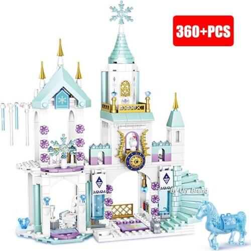 Girls Friends Princesss Ice Playground Castle House Set Movies Horse Dolls DIY Building Blocks Toys For Kids Creative Gifts
