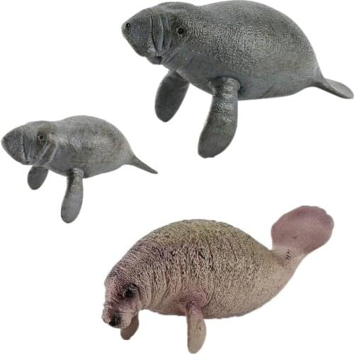 New Simulated Manatee Model Toy Poseable Sea Cow Toys Cuddly Lifelike Ocean Animal Model Toy Collection Cognition Gift For Kids
