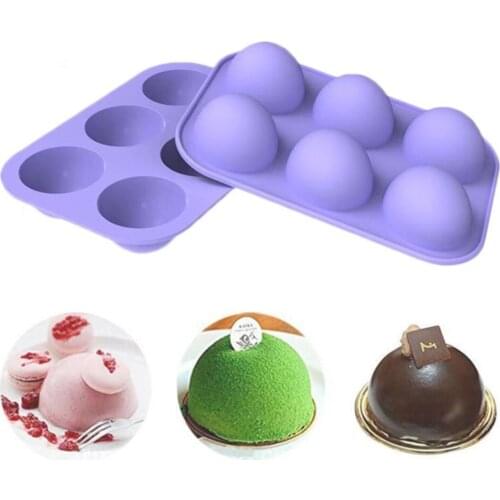 New 6 Even Small Semi-circular Silicone Pudding Mold Silicone Mold Mold Soap Q Handmade Silicone Chocolate Cake Round Mold 2020