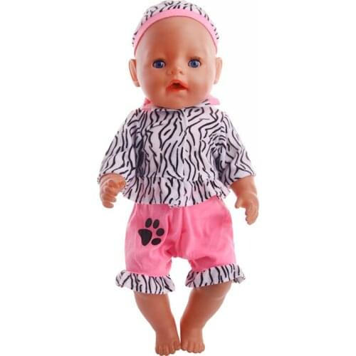 Doll Clothes new fashion pajamas set+hat fit for 43cm new zaps doll dress accessories