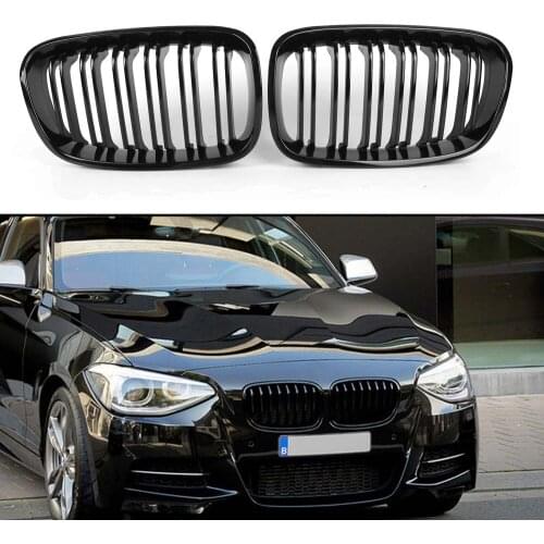 Front Kidney Grille Glossy Black M Color For BMW 1 Series F20 F21 2011-14 pre-LCI