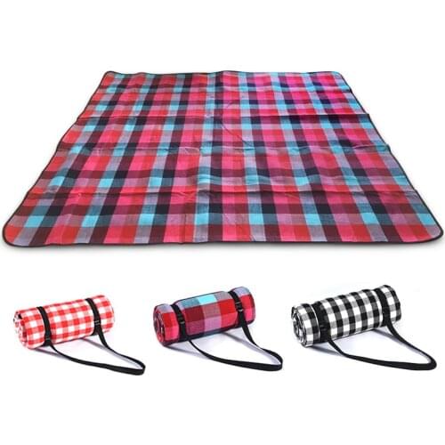 New plaid Picnic Blanket Mat Waterproof Soft Blanket Outdoor Folding Waterproof Blanket Camping Beach Mat