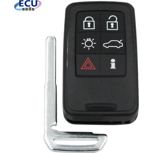 5+1 Buttons Key Blank Fob Case Remote Shell for Volvo S60 S80 V60 XC60 XC70 With Insert Key Blade
