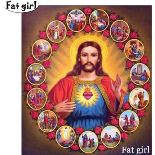 Religion Needlework Pattern 5D DIY Diamond Painting Embroidery Mosaic Art Square/Round Handmade Cross Stitch Wall Decor