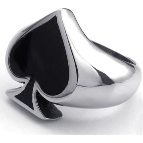 Secret Boy Fashionable ring for man playing card heart-shaped mens ring party wear jewelry birthday gift