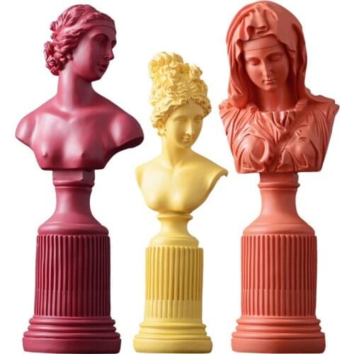 NORTH EUROPEAN CREATIVE LIVING ROOM PORTRAIT MODEL SCULPTURE RESIN DECORATIONS ARTWORK COLOR STATUE ORNAMENT FIGURE DECORATION