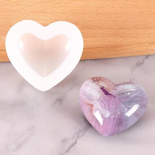 3D Diamond Love Heart Shaped Silicone Mold for DIY Coaster Pendant Jewelry Making Accessories