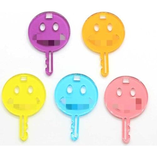 Cute Happy Face Acrylic Key Planar Resin Charms For DIY Earrings Necklace Jewelry Making Accessories