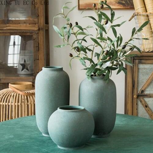 Nordic Minimalist Ceramic Countertop Small Vase Home Living Room Decoration Flower Arrangement Pottery Tea Table Decoration