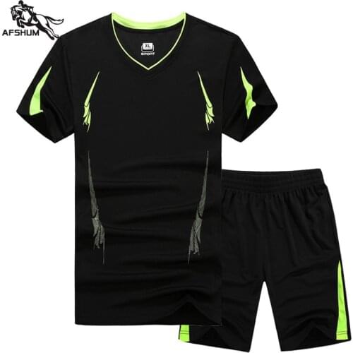 Tracksuit men Set 6XL 7XL 8XL 9XL Mens 2 pieces Sets Summer New casual Clothing Fitness Tracksuits Breathable Short Sleeve Set