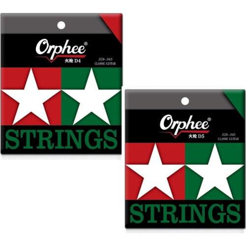 Orphee 6Pcs/Set Classical Guitar Strings Nylon Silver Plated Copper Wound Wire Normal/Hard Tension With Original Retail Package