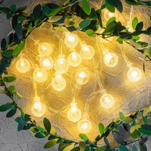 2/3/4/6M LED Crystal Bubble Ball Light String Outdoor String Lights Holiday Lighting Battery USB Power Indoor Decoration