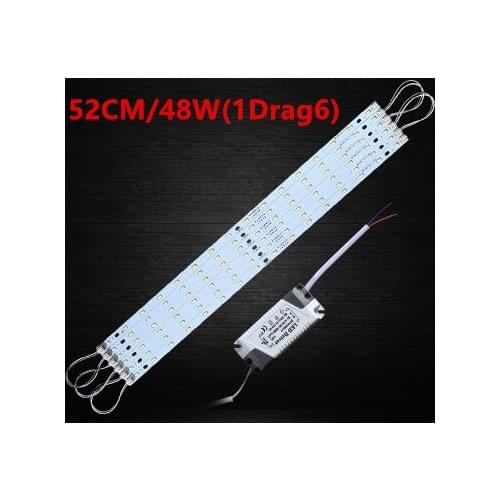 Led Ceiling Lamp Reconstruction Rectangular Light Bulb Light Bar Lamp Beads Core Board Lights White Bright 52cm 48W 1 Drag 5