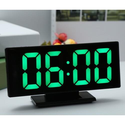 LED Mirror Digital Alarm Clock Electronic Watch Table Multifunction Snooze Night Display Desktop Alarm Clocks 12/24-hour System