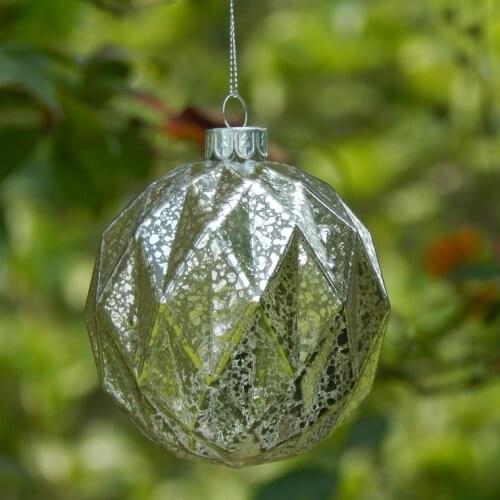 Christmas tree decorations broken silver bump ball
