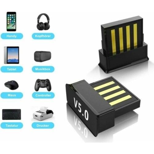 Bluetooth Adapter Nano USB Bluetooth 5.0 Dongle Wireless Audio Bluetooth Stick Bluetooth Receiver for PC Windows 10 8 7