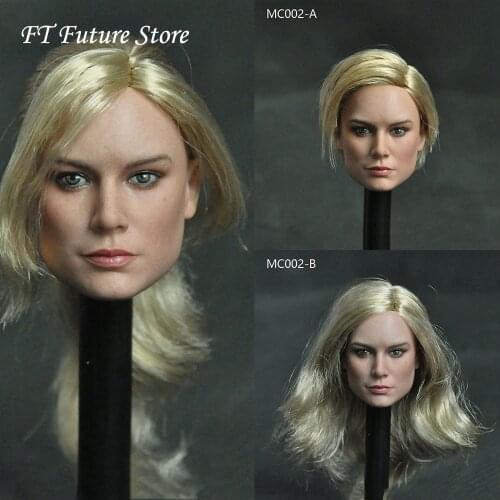In Stock 1/6 Scale Female Head Sculpt MC002 Brie Larson Head Carved Model for 12'' Action Figure Body