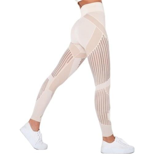 Women Seamless Leggings High Waist Winter Clothes Women Pants Yoga Gym Leggings Women Sport Leggings Workout Leggings with Mesh