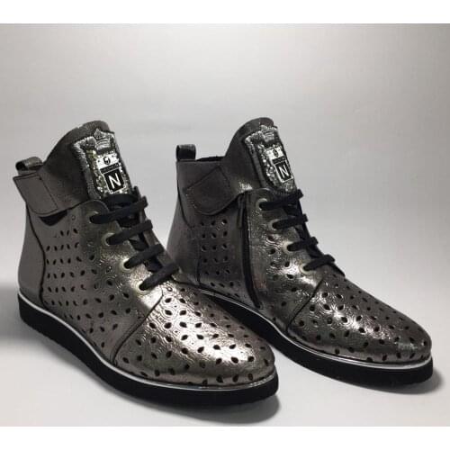 Women Genuine Leather Casual Platinum Boots Spring Summer Fashion Booties Lightweight Comfortable Design Breathable Flat Shoes