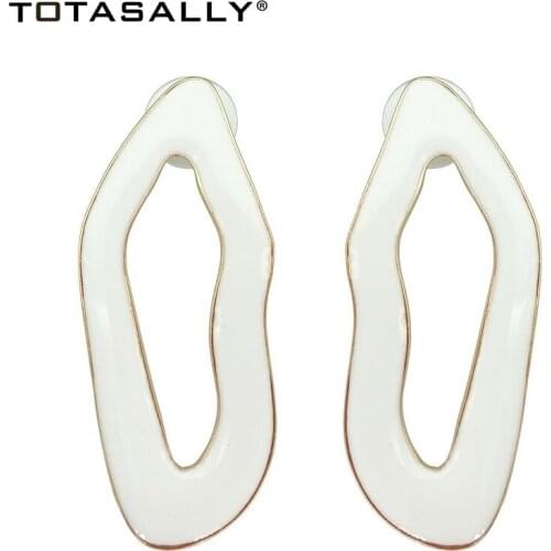TOTASALLY Women Earrings Hyperbole Design Za Earrings Designer White Enamel Irregular Earrings Aretes mujer dropship
