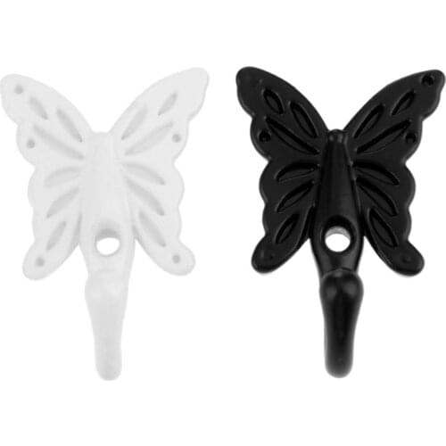 1pc Black White Wall Hook Furniture Door Hooks Bathroom Wall Hanger Towel Clothes Hat Coat Hanging 56*35mm