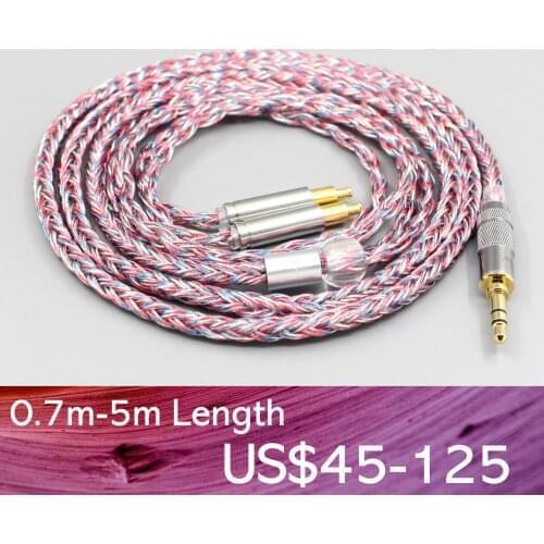 LN007565 16 Core Silver OCC OFC Mixed Braided Cable For Audio Technica ATH-L5000 ATH-AWKT/f ATH-AWAS/f Headphone