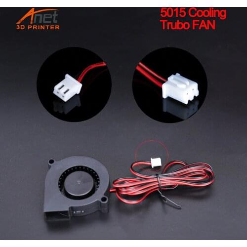 3Pcs/Set P12V 5015 Cooling Blower Turbo Fan Brushless 3D Printer Part 2Pin For A8 A6 Extruder Hotend 50x50x15mm Plastic Fans