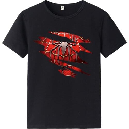 2021 Avengers Marvel Spiderman Iron Man Summer Short-sleeved T-shirt Loose Cotton T-shirts Mens Clothing Tshirts Tops