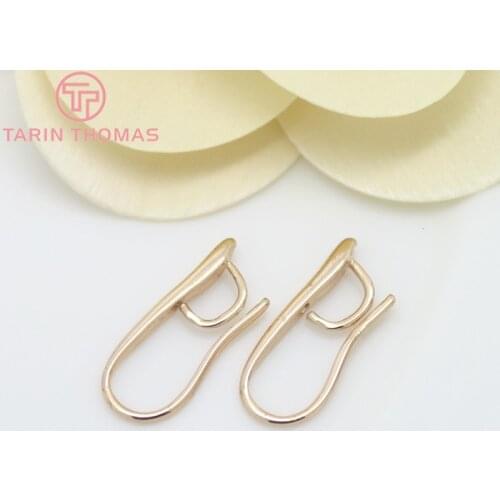12PCS 9x20MM 24K Champagne Gold Color Plated Brass Earrings Hooks High Quality Diy Jewelry Accessories