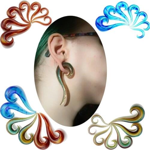 3Pair Glitter Ear Spiral Taper Plugs Piercing Guage Earring Expander Body Jewelry