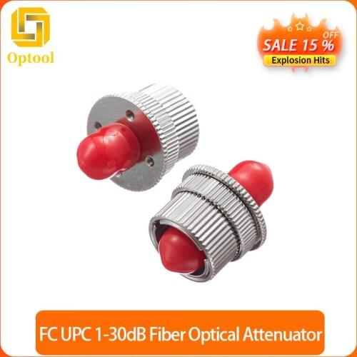 5pcs/lot FC/UPC Adjustable Fiber Optic Attenuator 1-30dB Adjustable Free Shipping