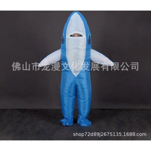 Shark Cosplay Inflatable Costume Cartoon Animal Anime Mascot People Wearing Walking Clothes Halloween Performance Props Costume