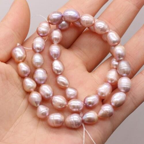 A Natural Freshwater Pearl Beaded Rice Shape Punch Loose Beads for Jewelry Making DIY Necklace Bracelet Accessories 36cm