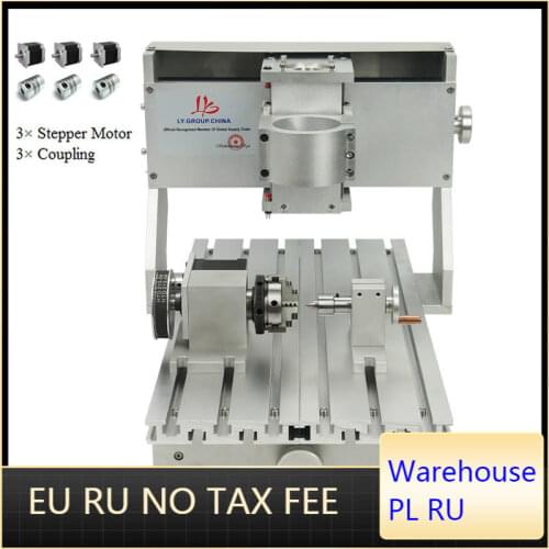 CNC 3020 frame kit assembled mini CNC router lathe 4axis rotary axis for diy CNC 65mm spindle Nema23 motor Engraving Machine