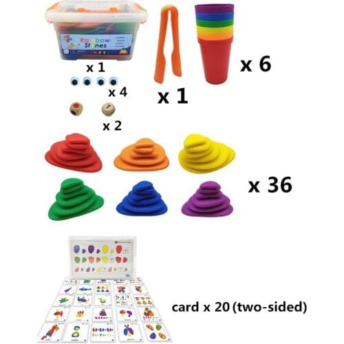 Colored Cobblestone Blocks Puzzle Montessori Early Educational Learning Toy