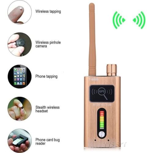 T6000 RF Signal Detector Anti Candid Hidden Camera Spy Gadgets Espias GSM GPS Tracker Wireless Audio Bug for Wiretapping Finder