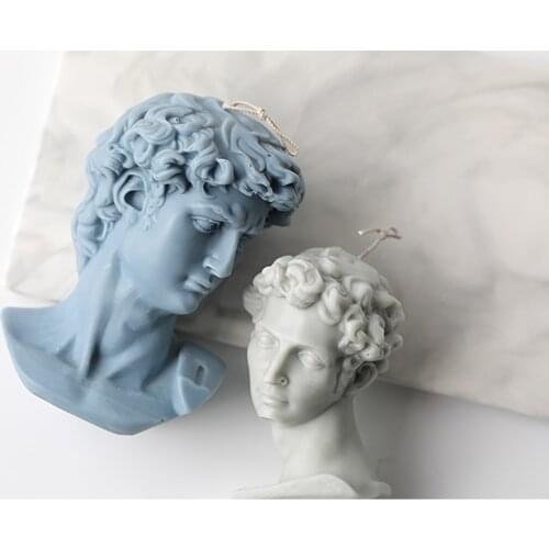 Art 3D Portrait Plaster Mold Candle Molds DIY Cement Human Head Moulds Aroma Humanoid Sculpture Concrete European Style