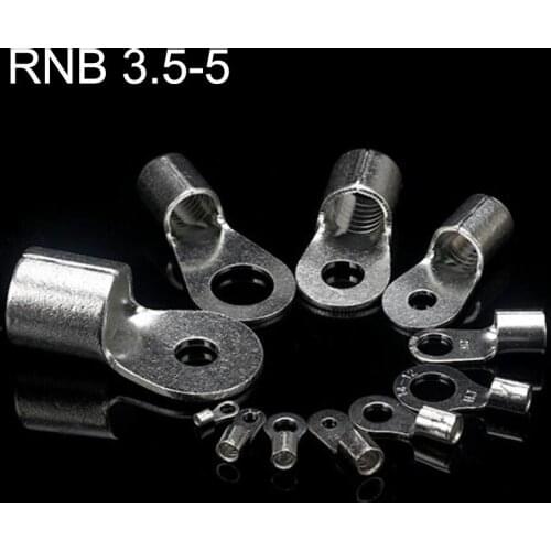 1000PCS insulated ring terminal RNB3.5-5/4/5/6 AWG14~12 Imax 37A 2.5-4mm2 O-shaped round cold-pressed terminal copper lug