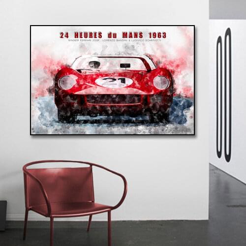 24 Hours Of Le Mans Winner Racing Car Canvas Painting Poster Print Wall Art Picture For Living Room Home Decor Frameless