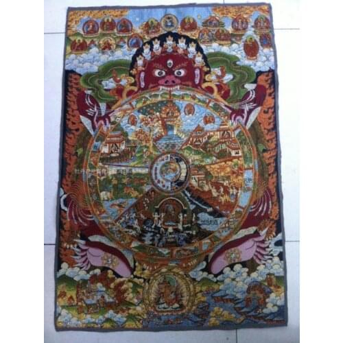 Chinese Antique collection the Thangka embroidery buddha diagram /1