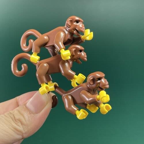 MOC Bricks Animal Monkey tree Bird Model Figures Toys Zoo Farm Accessories Building Blocks