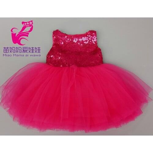 Doll party lace dress fit for 43cm born baby doll clothes 18 inch american og 45cm girl doll clothes outfit