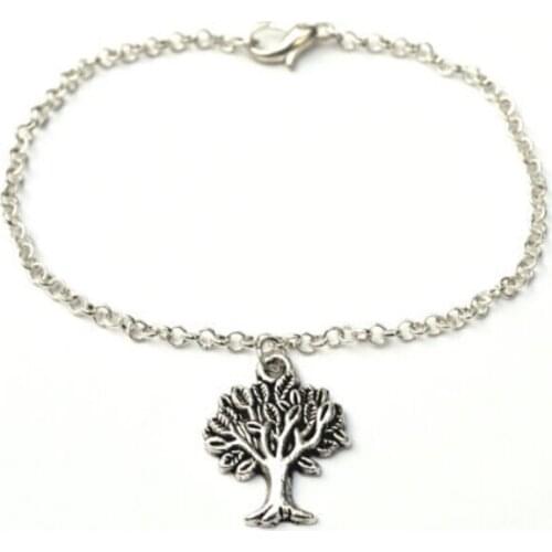 Fashion Jewelry Vintage Silvers Trees Distortion Chain & Cross Chain Good Luck Bracelets & Bangle 10pcs A32